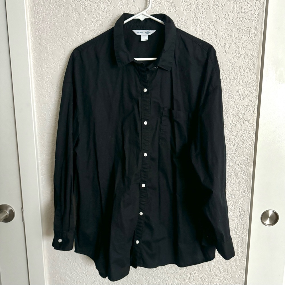 Old Navy The Boyfriend Shirt Oversized Poplin Size Large